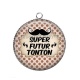 Pendentif Cabochon Argent - super futur tonton