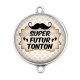 Connecteur Cabochon Argent - super futur tonton
