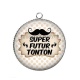 Pendentif Cabochon Argent - super futur tonton