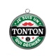 Pendentif Cabochon Argent - je suis un tonton qui déchire