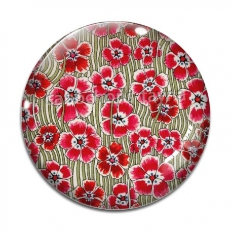 Cabochon Verre - coquelicot