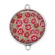 Connecteur Cabochon Argent - coquelicot