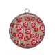 Pendentif Cabochon Argent - coquelicot
