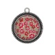Pendentif Cabochon Argent - coquelicot