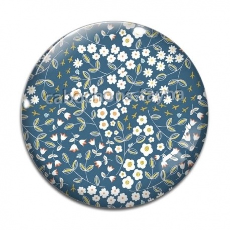 Cabochon Verre - fleur liberty