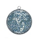 Pendentif Cabochon Argent - fleur liberty