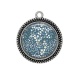 Pendentif Cabochon Argent - fleur liberty
