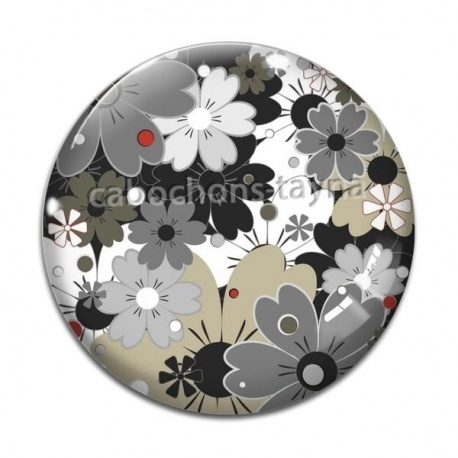 Cabochon Verre - fleur