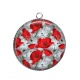Pendentif Cabochon Argent - coquelicot