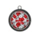 Pendentif Cabochon Argent - coquelicot
