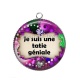 Pendentif Cabochon Argent - je suis une tatie géniale