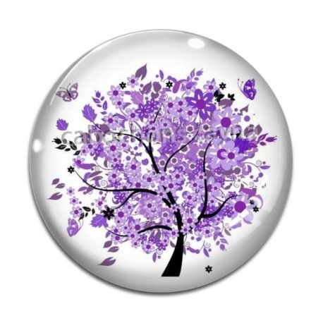 Cabochon Verre - arbre de vie