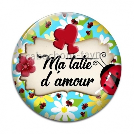 Cabochon Verre - ma tatie d'amour