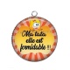Pendentif Cabochon Argent - ma tata elle est formidable