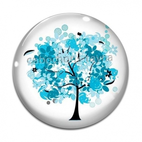 Cabochon Verre - arbre de vie