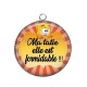 Pendentif Cabochon Argent - ma tatie elle est formidable