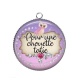 Pendentif Cabochon Argent - pour une chouette tatie