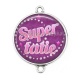 Connecteur Cabochon Argent - super tatie