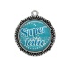 Pendentif Cabochon Argent - super tatie