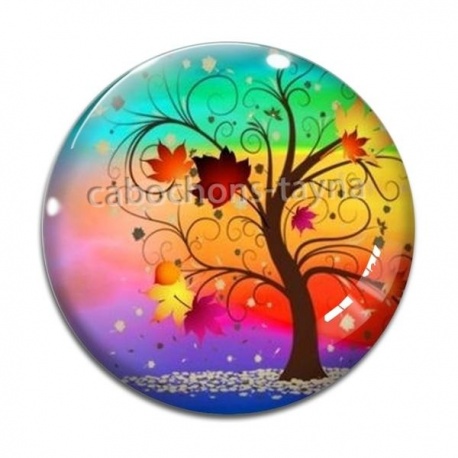 Cabochon Verre - arbre de vie