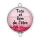 Connecteur Cabochon Argent - tata et fière de l'être