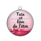 Pendentif Cabochon Argent - tata et fière de l'être
