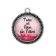 Pendentif Cabochon Argent - tata et fière de l'être