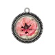 Pendentif Cabochon Argent - coquelicot