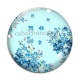 Cabochon Verre - fleur bleue