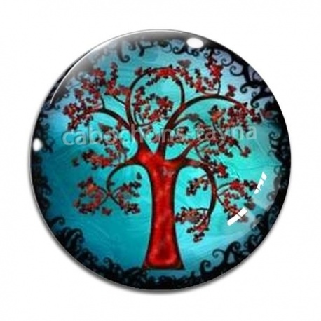 Cabochon Verre - arbre de vie