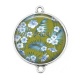 Connecteur Cabochon Argent - fleur