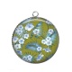 Pendentif Cabochon Argent - fleur
