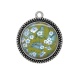 Pendentif Cabochon Argent - fleur