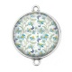 Connecteur Cabochon Argent - fleur papillon