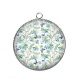 Pendentif Cabochon Argent - fleur papillon