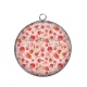 Pendentif Cabochon Argent - coquelicot