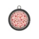 Pendentif Cabochon Argent - coquelicot