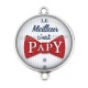 Connecteur Cabochon Argent - le meilleur papy 