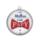 Pendentif Cabochon Argent - le meilleur papy 