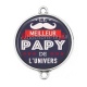 Connecteur Cabochon Argent - le meilleur papy de l'univers