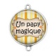 Connecteur Cabochon Argent - un papy magique