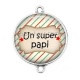Connecteur Cabochon Argent - un super papi