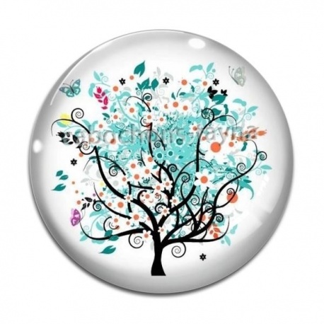 Cabochon Verre - arbre de vie