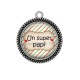 Pendentif Cabochon Argent - un super papi