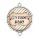 Connecteur Cabochon Argent - un super papy
