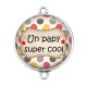 Connecteur Cabochon Argent - un papy super cool