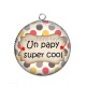 Pendentif Cabochon Argent - un papy super cool