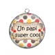Pendentif Cabochon Argent - un papi super cool