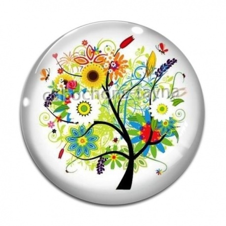 Cabochon Verre - arbre de vie