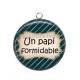 Pendentif Cabochon Argent - un papi formidable